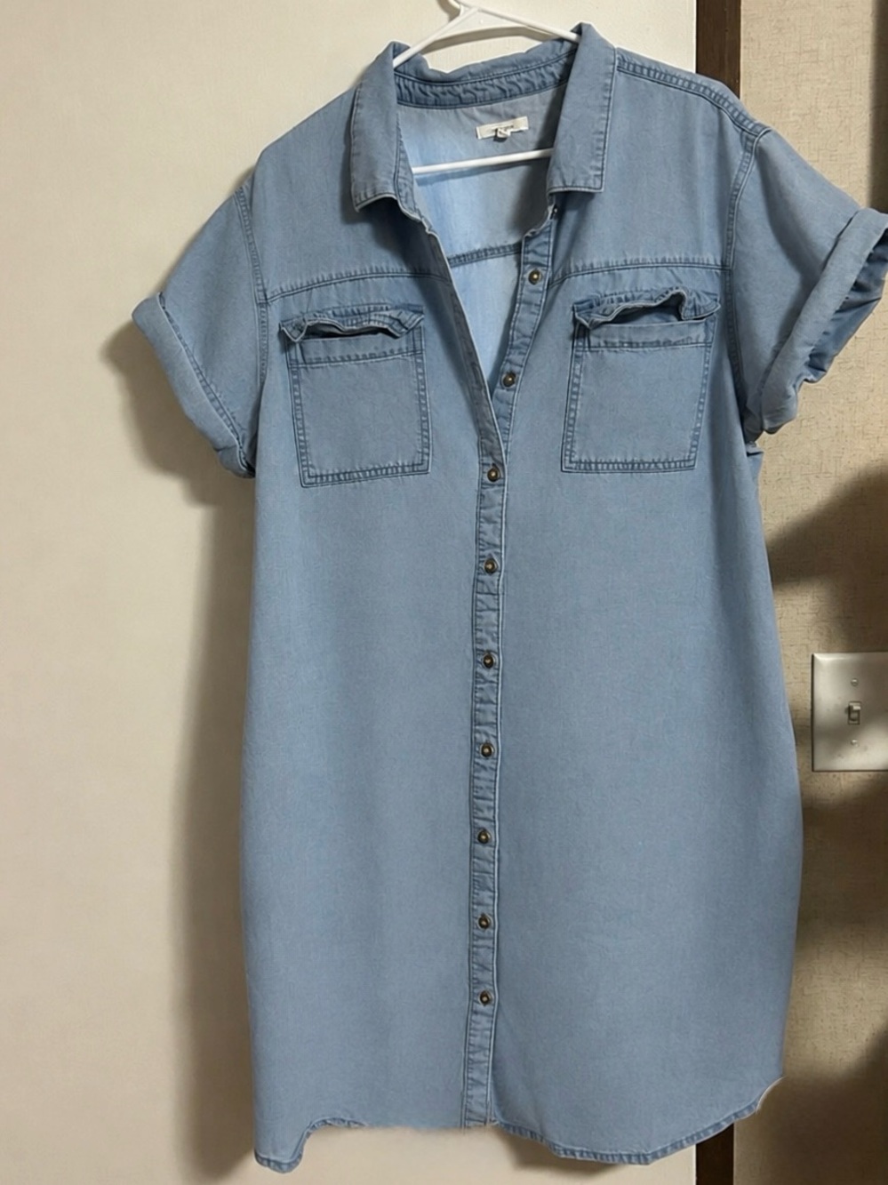 Maurices Light Blue Denim Shirt Dress
